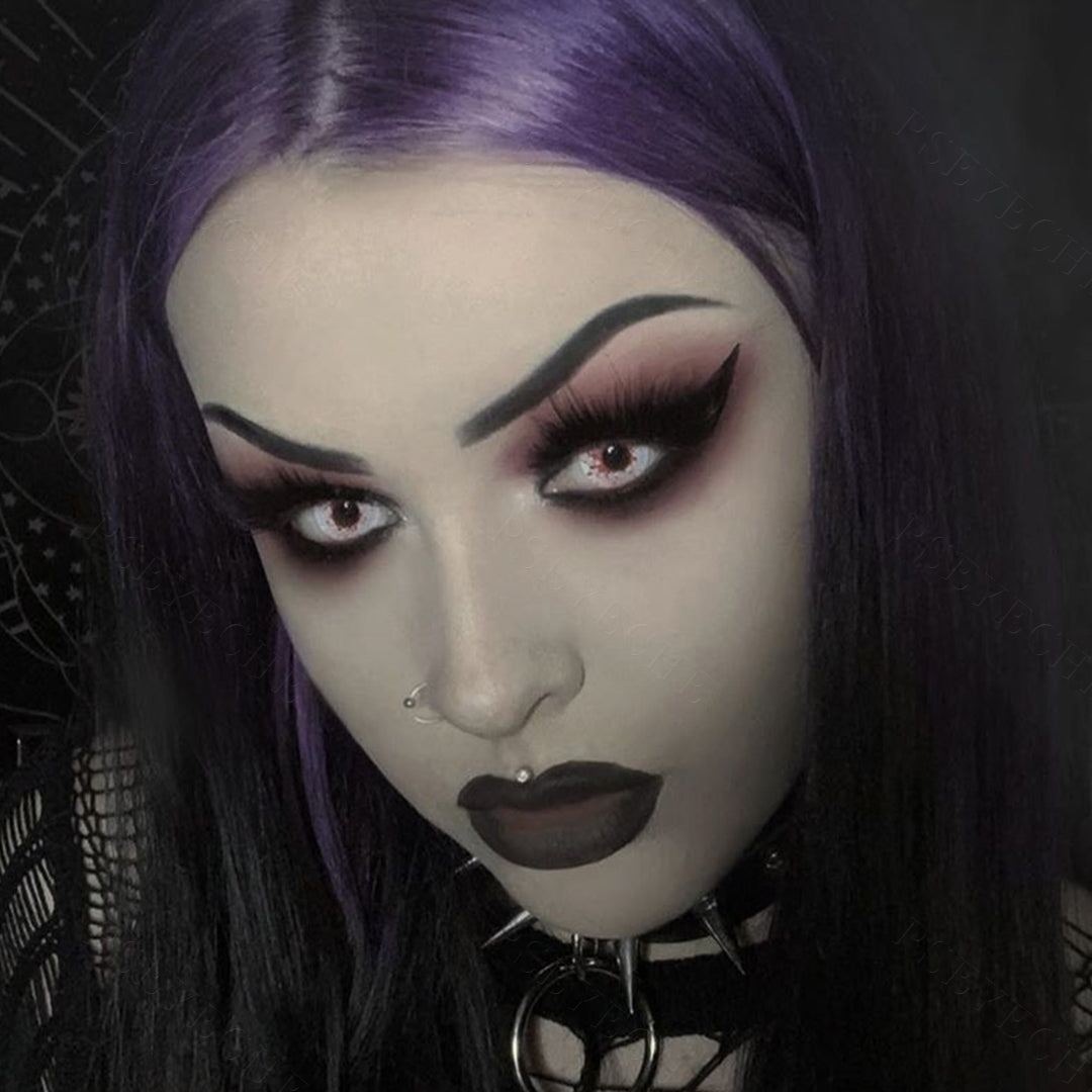White Crazy Blood Splat Contacts