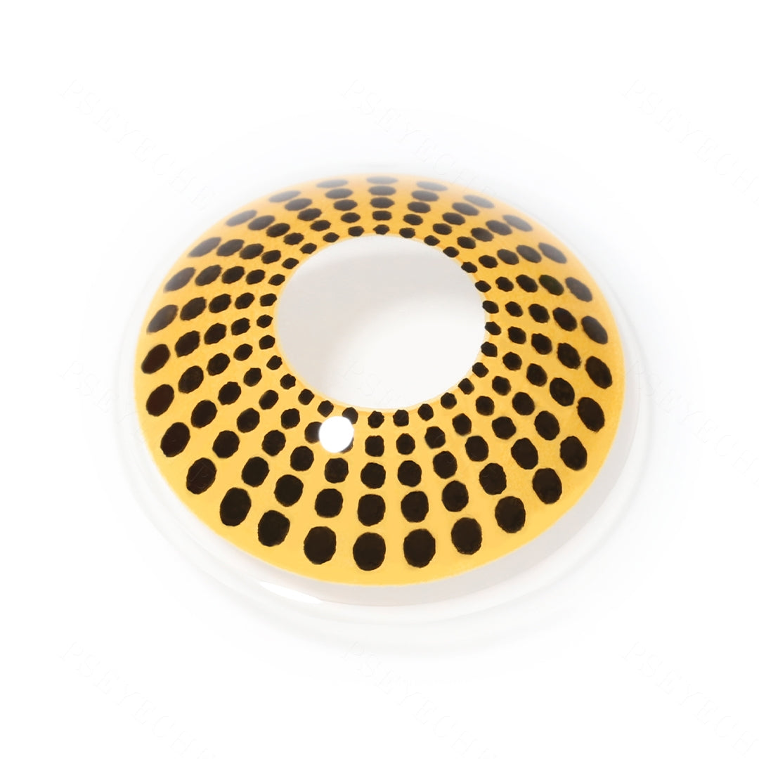 Pumpkin Polka Dot Contact Lenses Secondary image