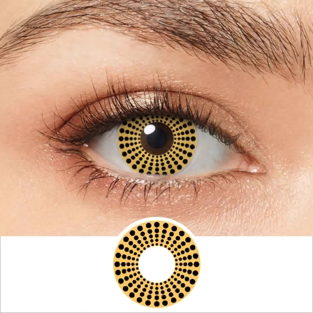 Pumpkin Polka Dot Contact Lenses Main image