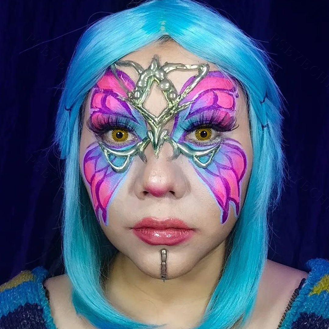 Pumpkin Polka Dot Contact Lenses