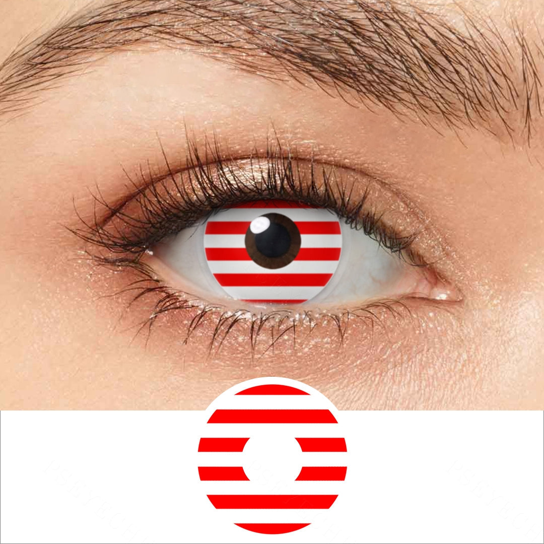 Red And White Striped Contacts Main image