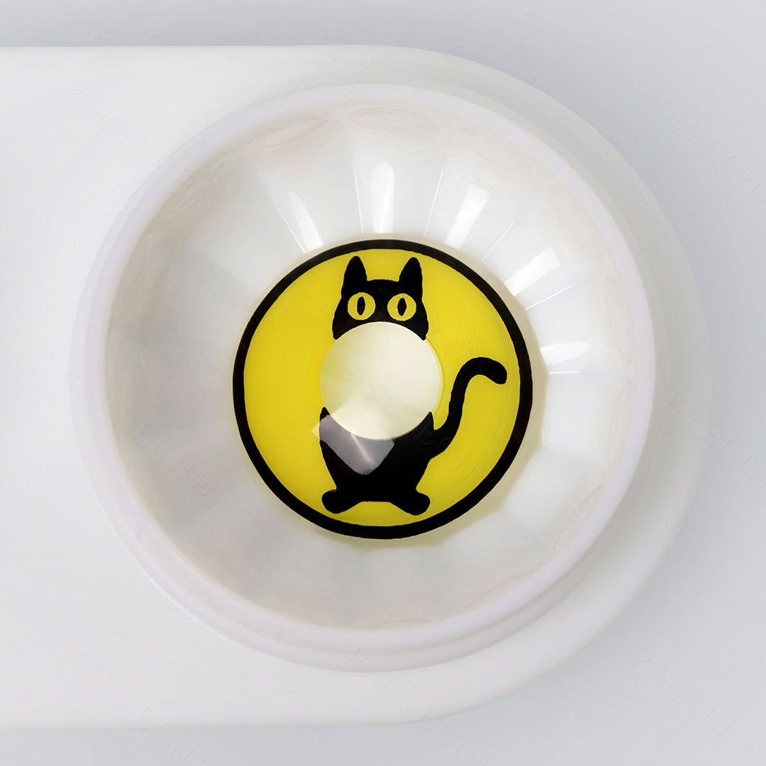 Yellow Kitten Pattern Halloween Contacts