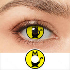 Yellow Kitten Pattern Halloween Contacts