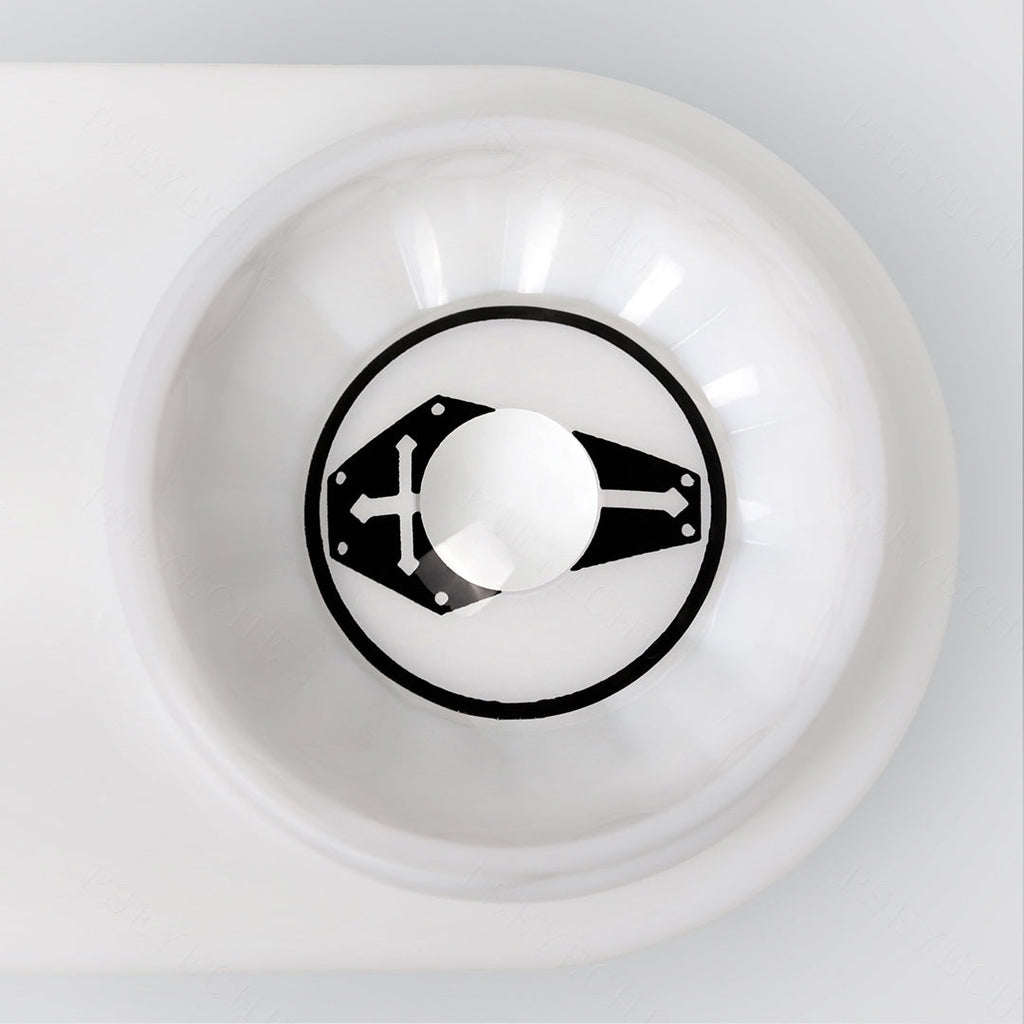 White Coffin Pattern Halloween Contacts