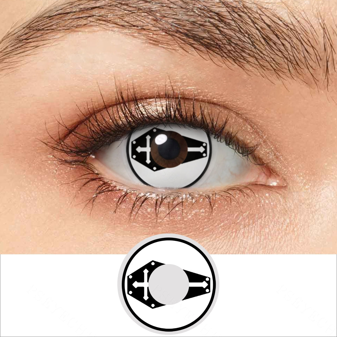 White Coffin Pattern Halloween Contacts Main image