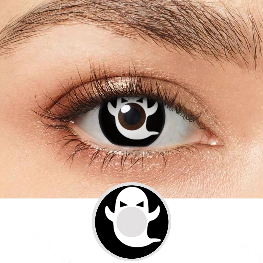 White Ghost Pattern Halloween Contacts Main image