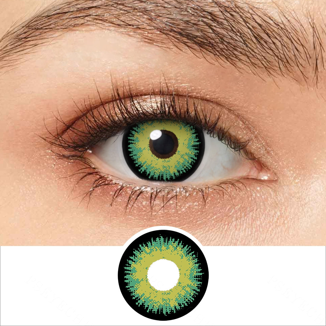 Maleficent Emerald Green Theatrical Contact Lenses Main image