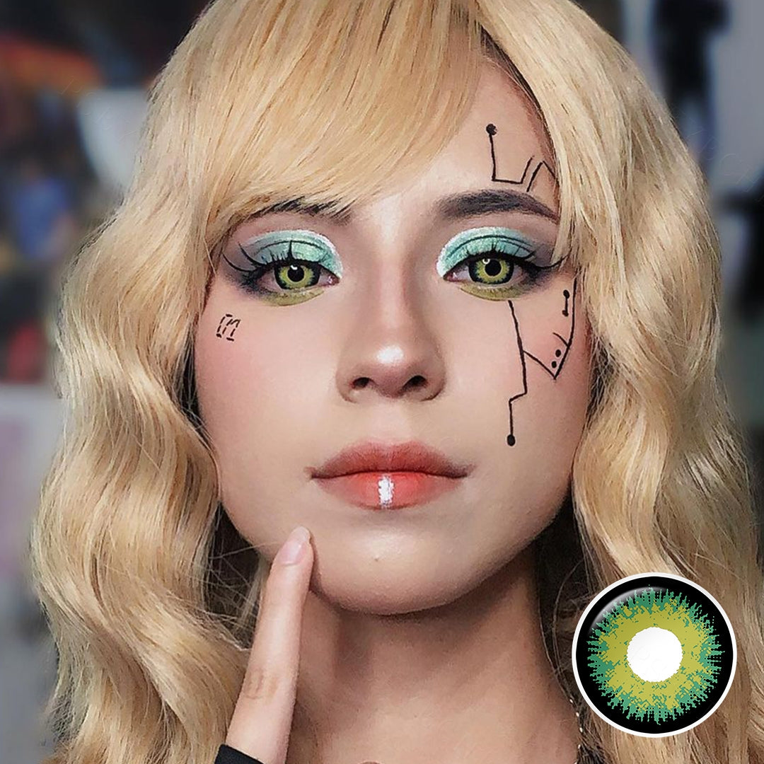 Maleficent Emerald Green Theatrical Contact Lenses Secondary image