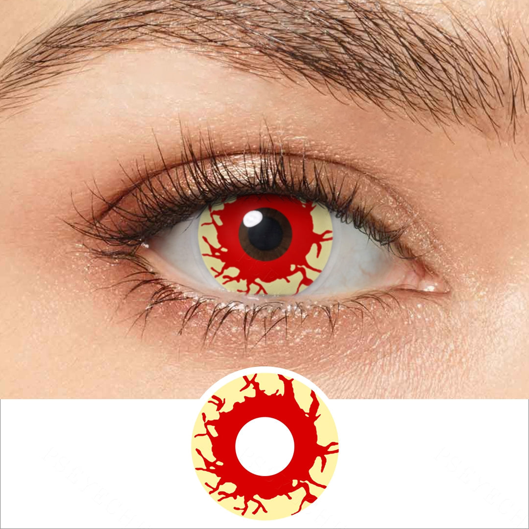 Yellowish Bloodshot Eye Contacts Main image