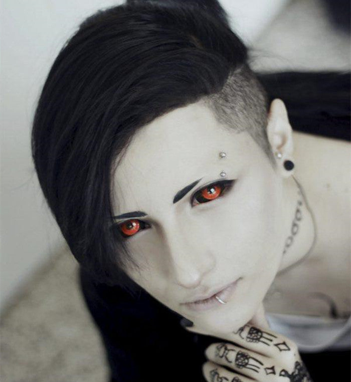 Jigsaw Black And Red Sclera Contacts